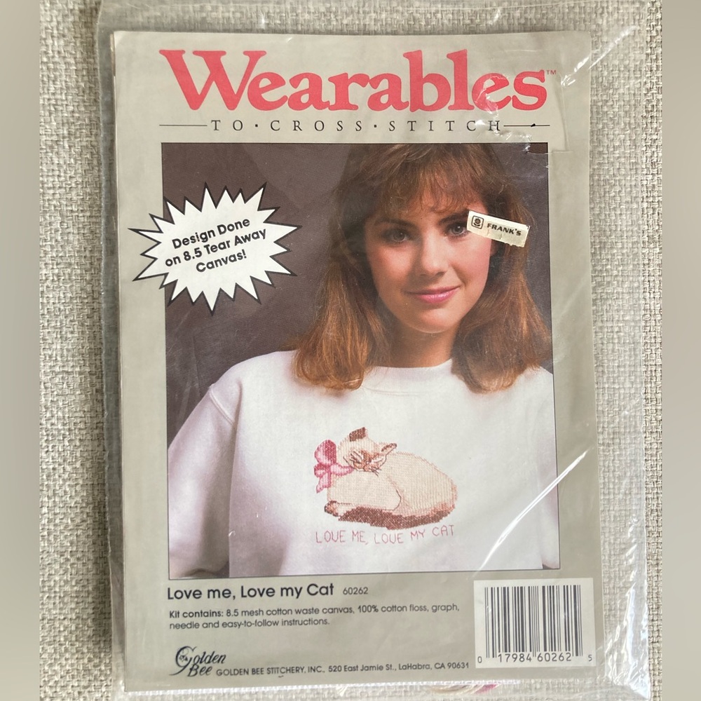 Vintage cross stitch kit cat pattern